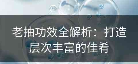 老抽功效全解析：打造层次丰富的佳肴